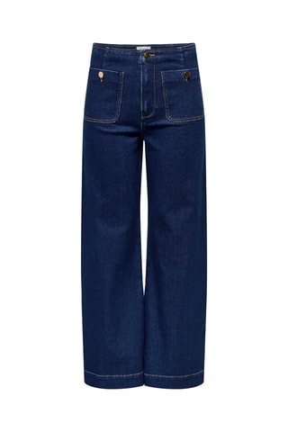 Jean wide legs taille haute - Bleu foncé