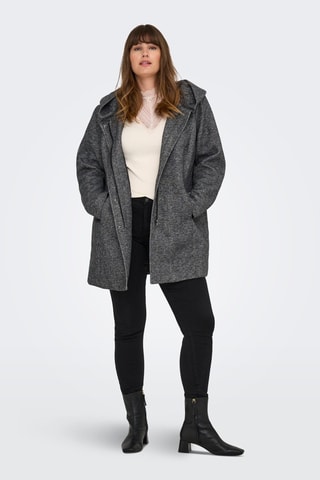 Manteau à capuche - Gris foncé chiné