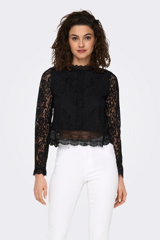 Top en dentelle - Noir