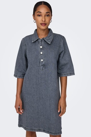 Robe trapèze en jean - Gris foncé