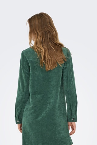 Robe chemise en velours - Vert foncé