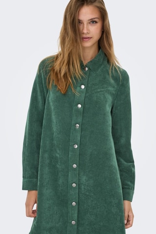 Robe chemise en velours - Vert foncé