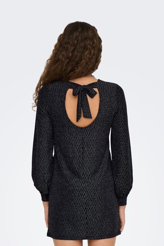 Robe droite - Argenté et noir