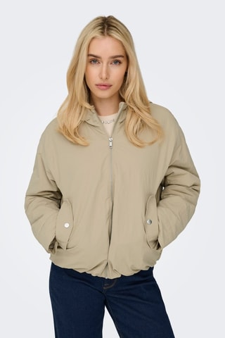 Blouson à capuche en coton biologique - Beige