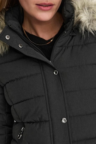 Gewatteerde Jas met Capuchon Zwart