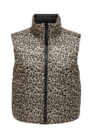 Doudoune réversible sans manches - Noir et beige