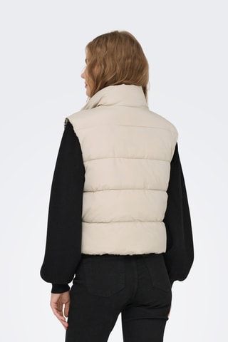 Doudoune réversible sans manches - Beige et noir