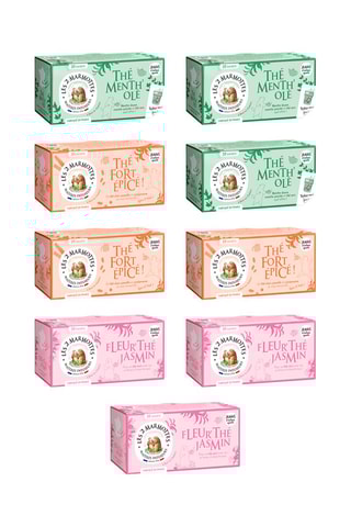 3 x Thé Menth'olé Bio + 3 x Thé Fort Epicé Bio + 3 x Fleur'thé Jasmin Bio - 9 x 30 sachets