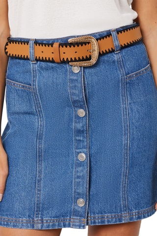 Ceinture en cuir - Marron - Etam