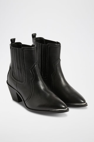Bottines en cuir Grace - Noir - Etam
