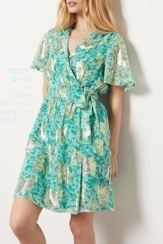 Robe portefeuille- Vert - Etam