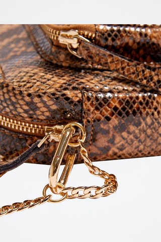 Sac bandoulière en cuir - Marron - Etam