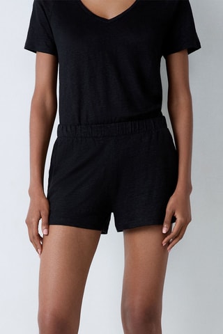 Short de pyjama en lin - Noir - Etam