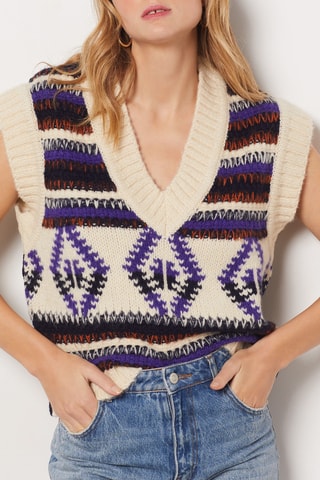 Pull sans manches - Crème