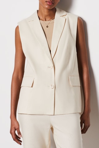 Veste en lin sans manches - Beige - MASQUE NC