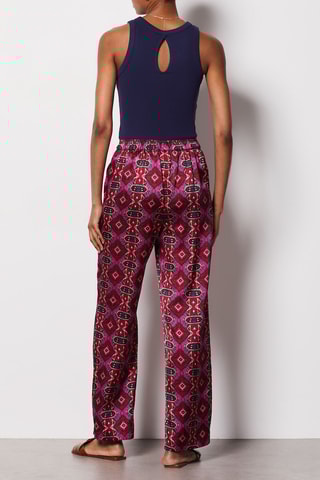 Pantalon fluide taille haute - Rouge