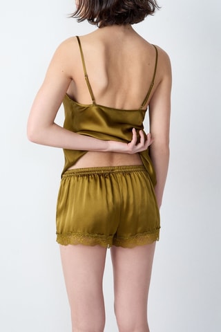 Short de pyjama en soie Milky - Vert