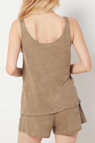 Débardeur de pyjama en lin Josie - Kaki