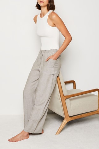 Pantalon en lin taille haute Sonny - Kaki