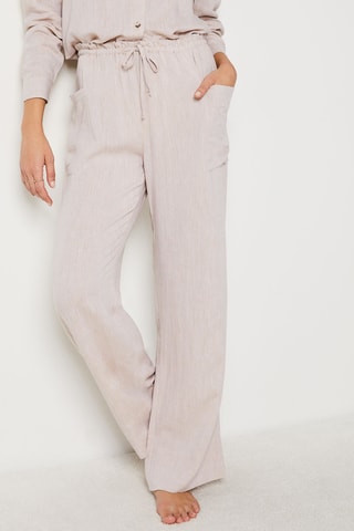 Pantalon en lin taille haute Sonny - Beige