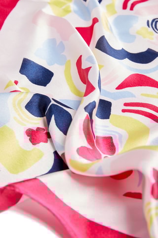 Foulard Ismael - Blanc et fuchsia