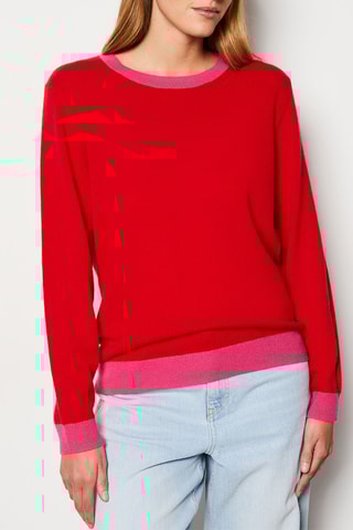Pull en cachemire France - Rouge et rose