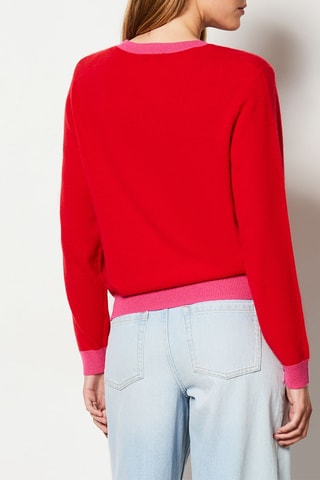 Pull en cachemire France - Rouge et rose