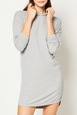 Chemise de nuit à capuche Luke - Gris clair chiné