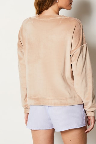 Sweat en velours Polka - Taupe