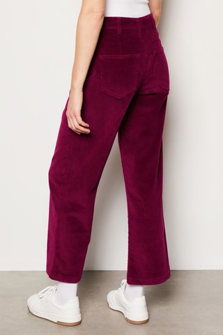 Pantalon en velours taille haute Letizia - Violet