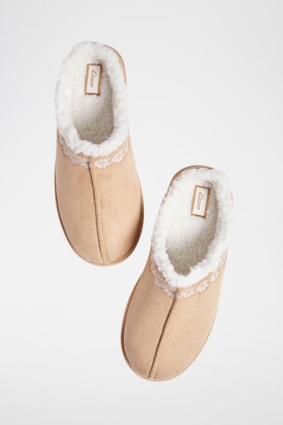 Sabots fourrés plateformes Wally - Beige