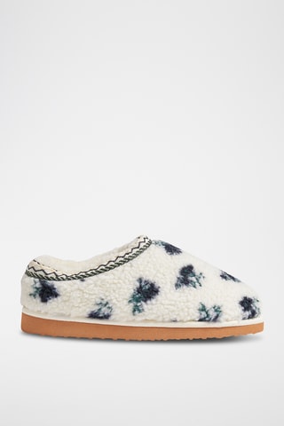 Pantoufles fourrées Willan - Ecru et noir