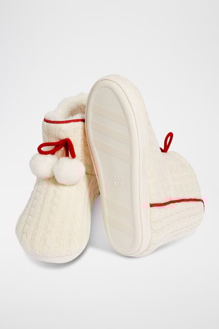 Pantoufles montantes fourrées Gaetan - Ecru