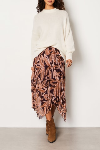 Jupe plissée Maiwenn - Noir et marron