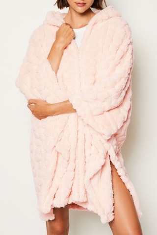 Poncho à capuche Marka - Rose poudré