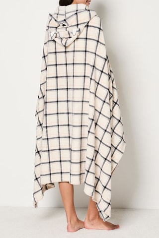 Plaid à capuche Maylon - Bleu marine et écru