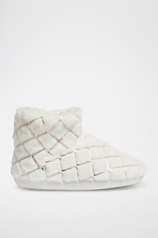 Pantoufles montantes fourrées Maely - Ecru