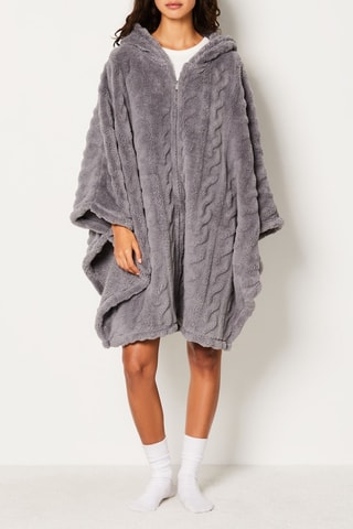 Poncho à capuche Nalane - Gris foncé