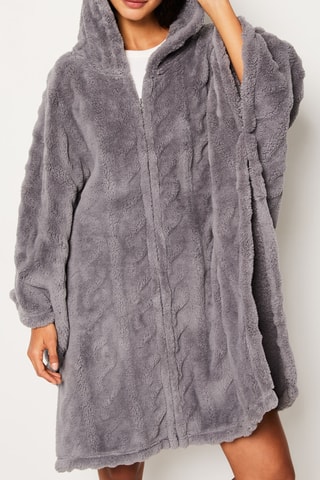 Poncho à capuche Nalane - Gris foncé