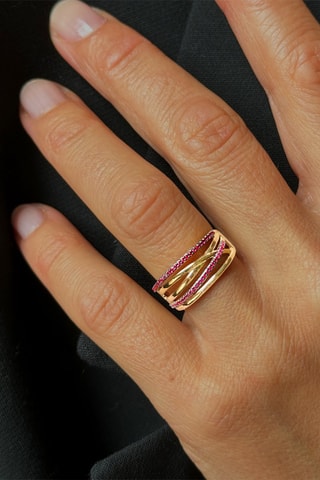 Anillo - Oro amarillo y rubí