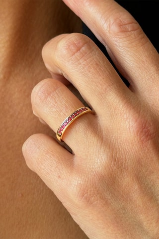 Anillo - Oro amarillo y rubí