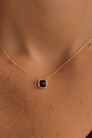 Collar - Oro amarillo, diamante y tanzanita