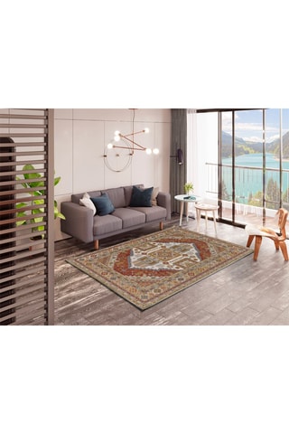 Tapis en toile de jute Anthea - Orange