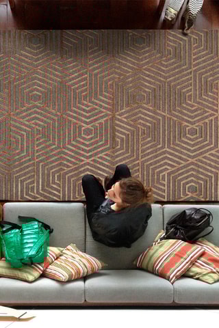 Tapis en laine Lana - Cuivré et gris