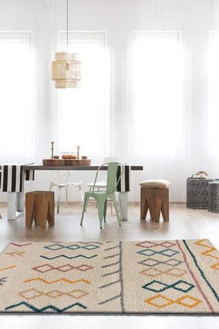 Tapis - Beige et vert foncé