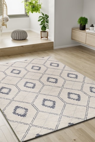 Tapis Siroco - Bleu et écru