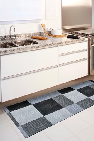 Tapis Sally animalier - Bleu et noir