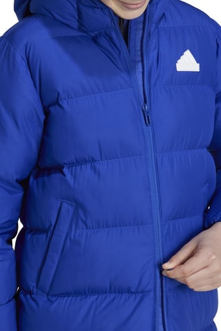 Doudoune longue à capuche Future Icons - Bleu électrique