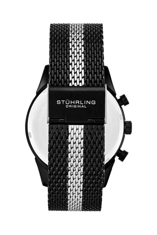 Montre à quartz en alliage Monaco - Tachymètre et chronographe - Noir et argenté