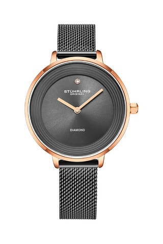 Montre à quartz en acier et diamant Symphony